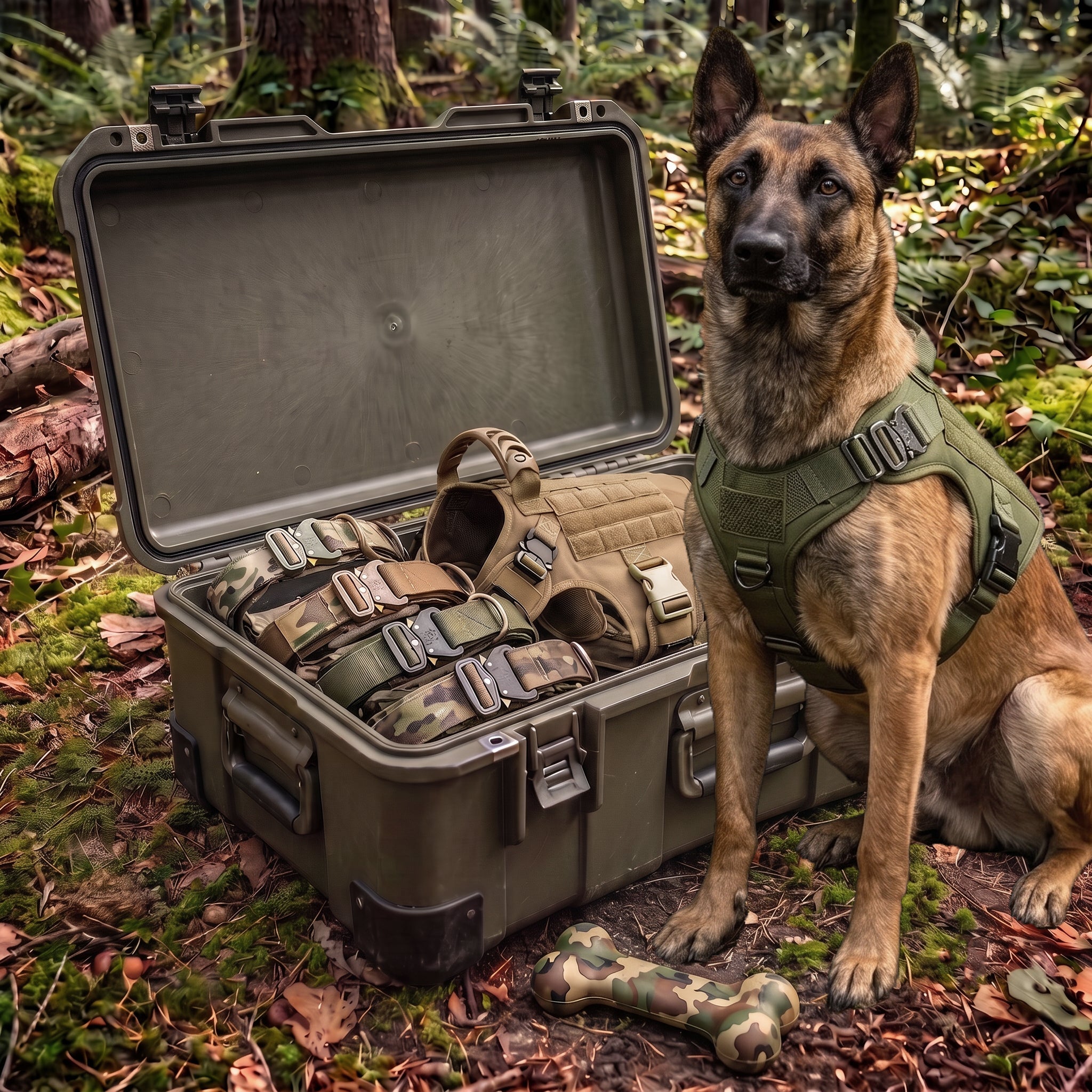 Army Kiste voller Loot und Goodies im Wald - Militaer Gadgets und Ausruestung von Army Dropz Schweiz