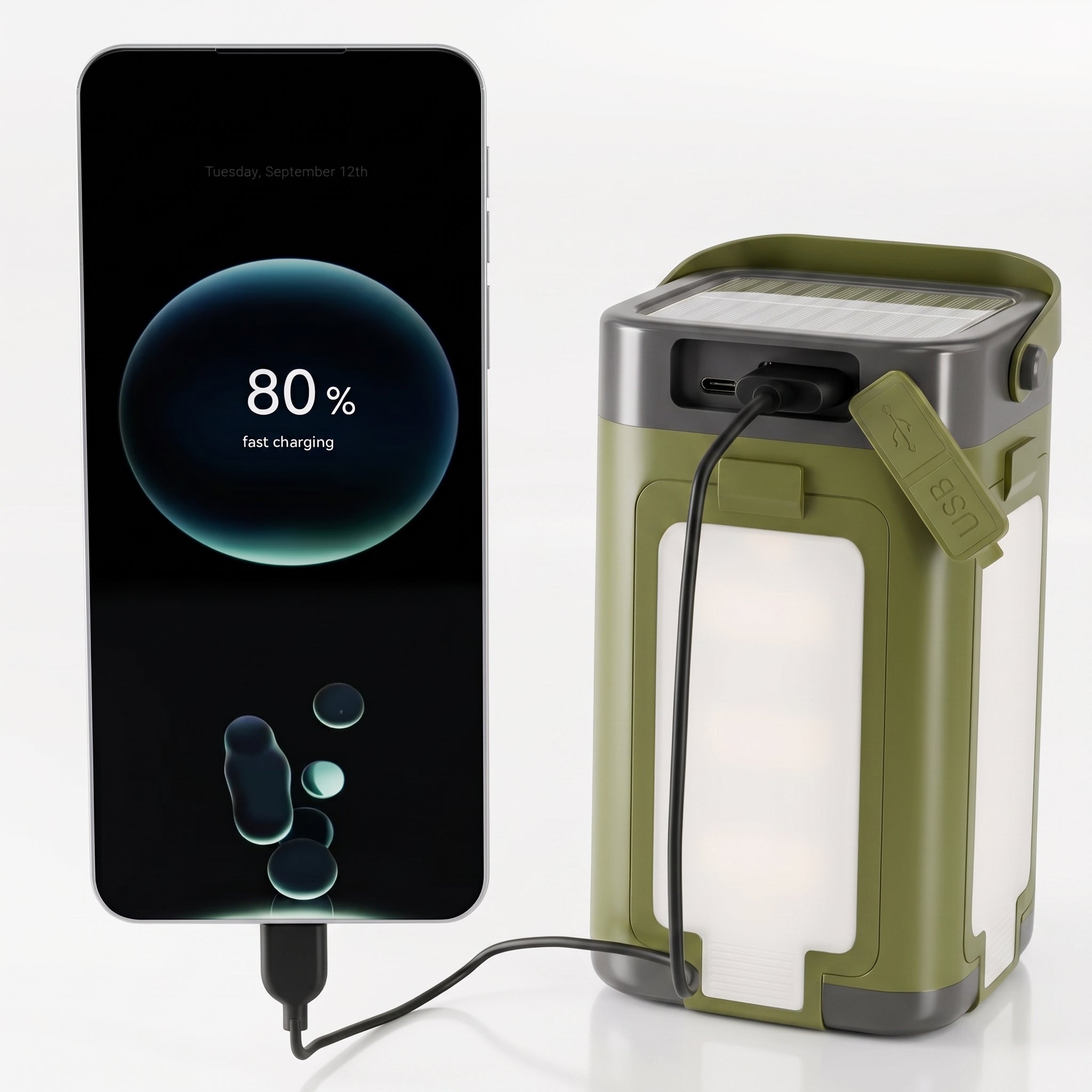 Solar Campinglampe LED mit Powerbank | Tactical Army