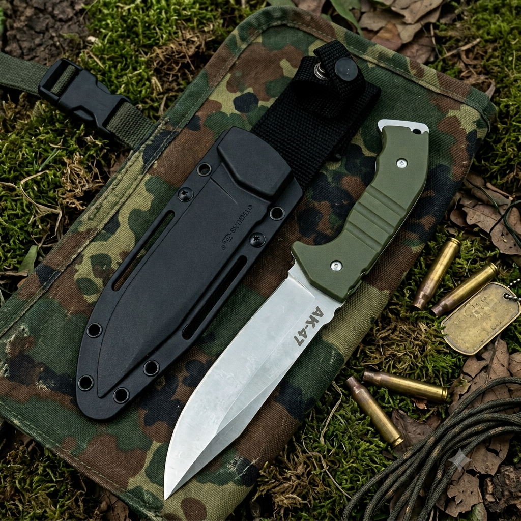 Militär & Outdoor Gürtelmesser Fixed Blade auf Waldboden – Army Dropz Armee Shop Schweiz
