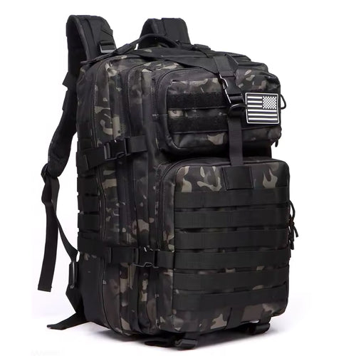 Armee & Militär Rucksack 50L in Schwarz Tarnmuster mit MOLLE-System im Army Shop Schweiz