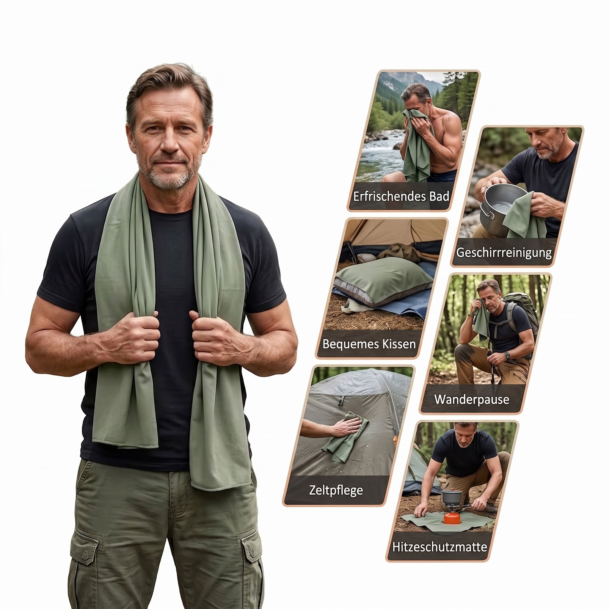 Camping-Handtuch Tactical Mikrofaser vielseitig einsetzbar in der Natur – Bad, Kissen, Zeltpflege – Army Dropz Schweiz