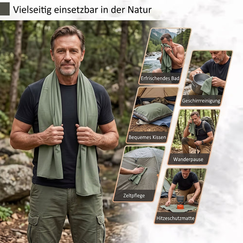 Camping-Handtuch Tactical Mikrofaser vielseitig einsetzbar in der Natur – Bad, Kissen, Zeltpflege – Army Dropz Schweiz