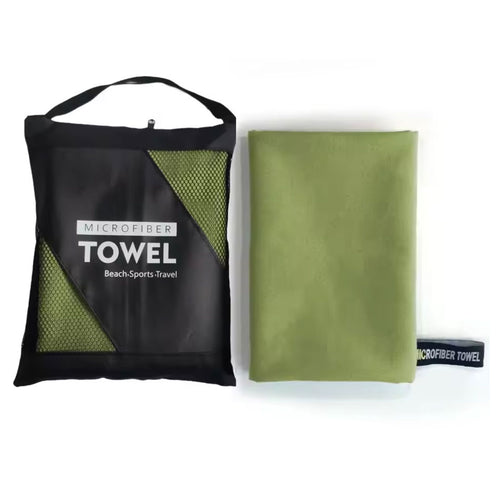 Camping-Handtuch Tactical Mikrofaser in Grün mit Tragetasche – Army Dropz Armee Shop Schweiz