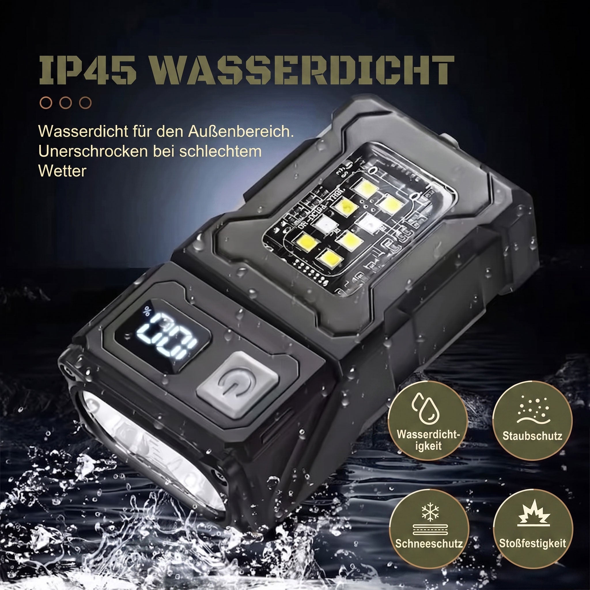 Camping LED Multifunktionslampe Tactical Army Outdoor mit Magnet und Karabiner