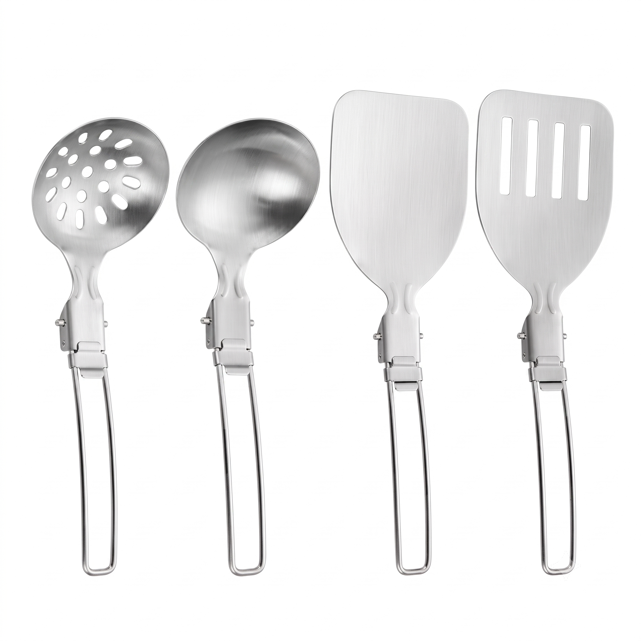 Campingbesteck Set 4-teilig faltbar Edelstahl – ArmyDropz Army Shop Schweiz