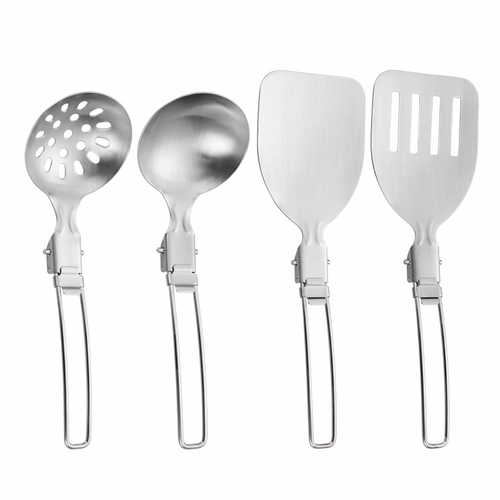 Campingbesteck Set 4-teilig faltbar Edelstahl – ArmyDropz Army Shop Schweiz