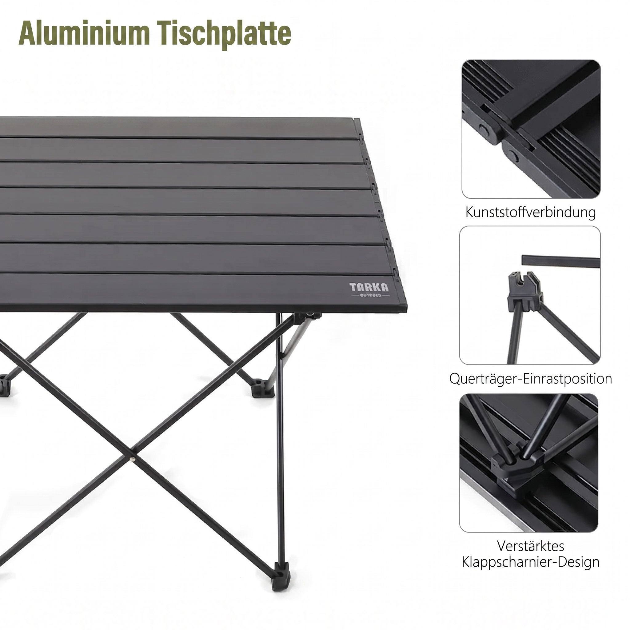 Faltbarer Camping-Tisch TARKA faltbare Tischplatte Detail – Army Dropz Armee Shop Schweiz