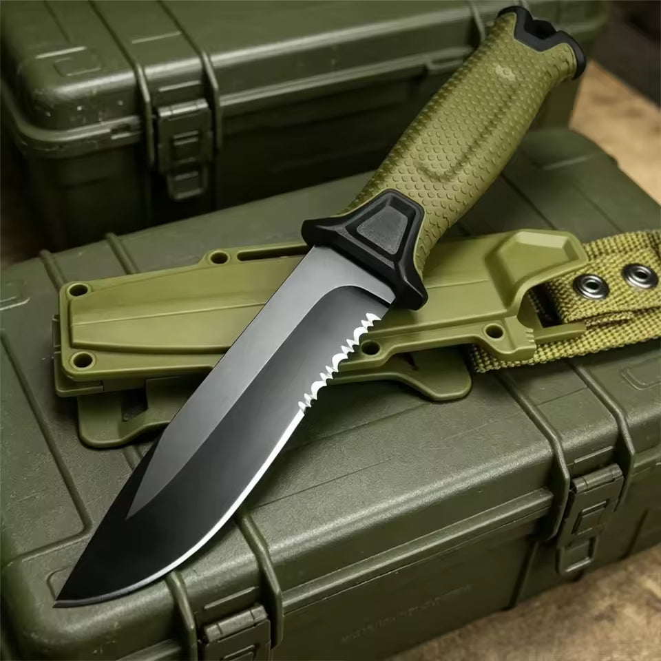 Gürtelmesser Armee & Camping Fixed Blade Detailansicht Armeegrün – ArmyDropz Army Shop Schweiz