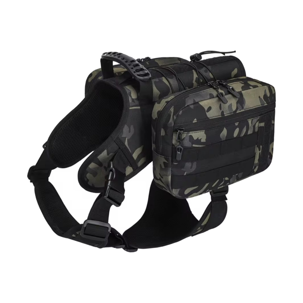 Hundegeschirr mit Packtaschen – Schwarz – Produktbild – ArmyDropz