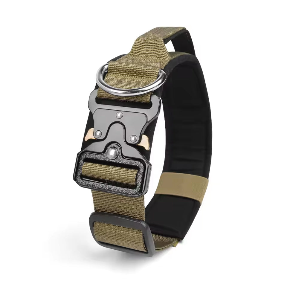 Army Shop Schweiz K9 Hundehalsband in Coyote Braun mit Schnellverschluss und Haltegriff