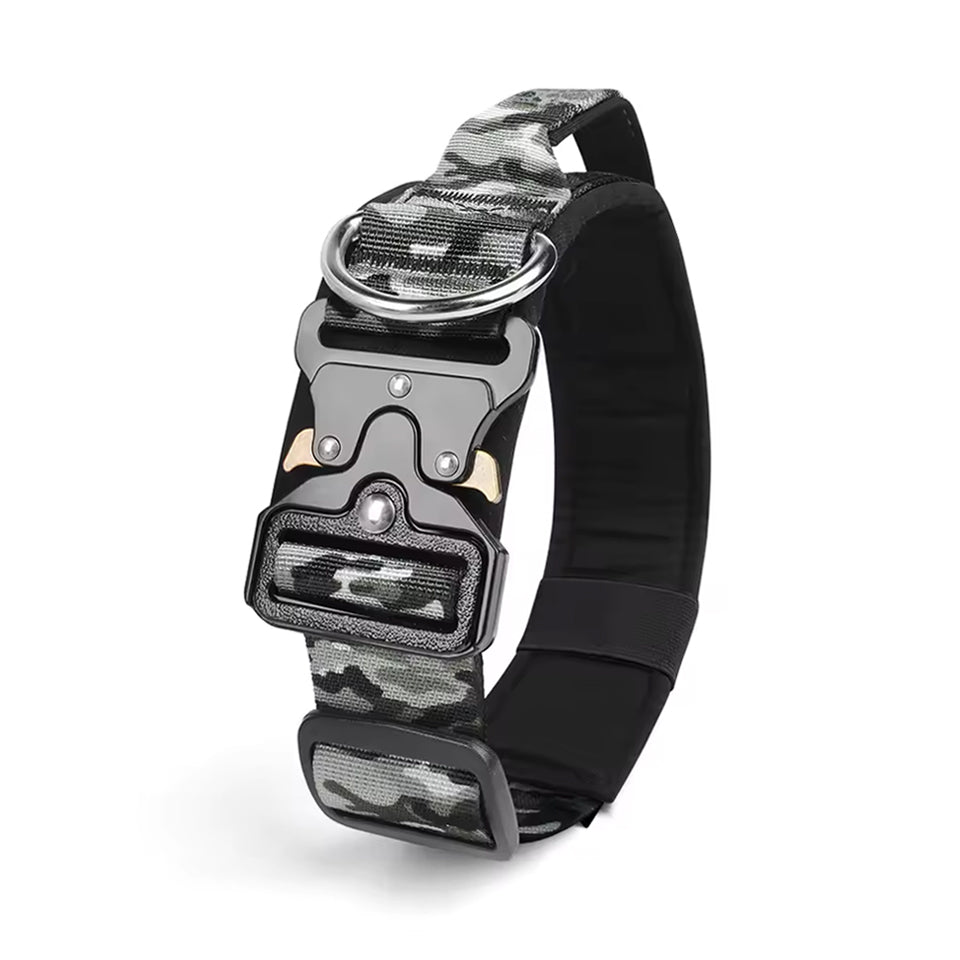 K9 Hundehalsband Militär in Urban Grau Tarnmuster mit Klickverschluss und D-Ring Army Shop Schweiz