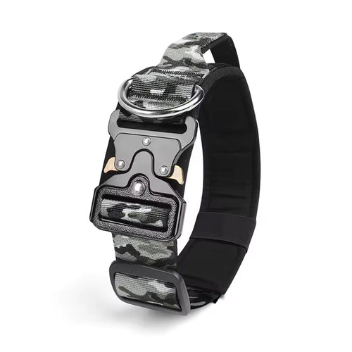 K9 Hundehalsband Militär in Urban Grau Tarnmuster mit Klickverschluss und D-Ring Army Shop Schweiz