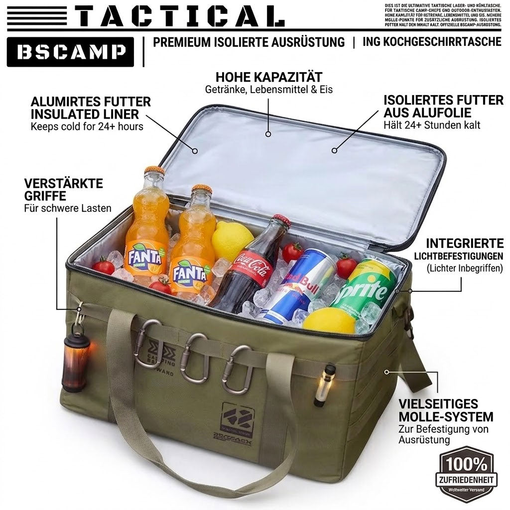 Kühltasche Tactical mit Alufolien-Isolierfutter Detailansicht – Army Dropz Armee Shop Schweiz