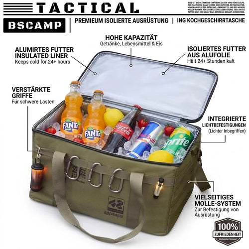 Kühltasche Tactical mit Alufolien-Isolierfutter Detailansicht – Army Dropz Armee Shop Schweiz