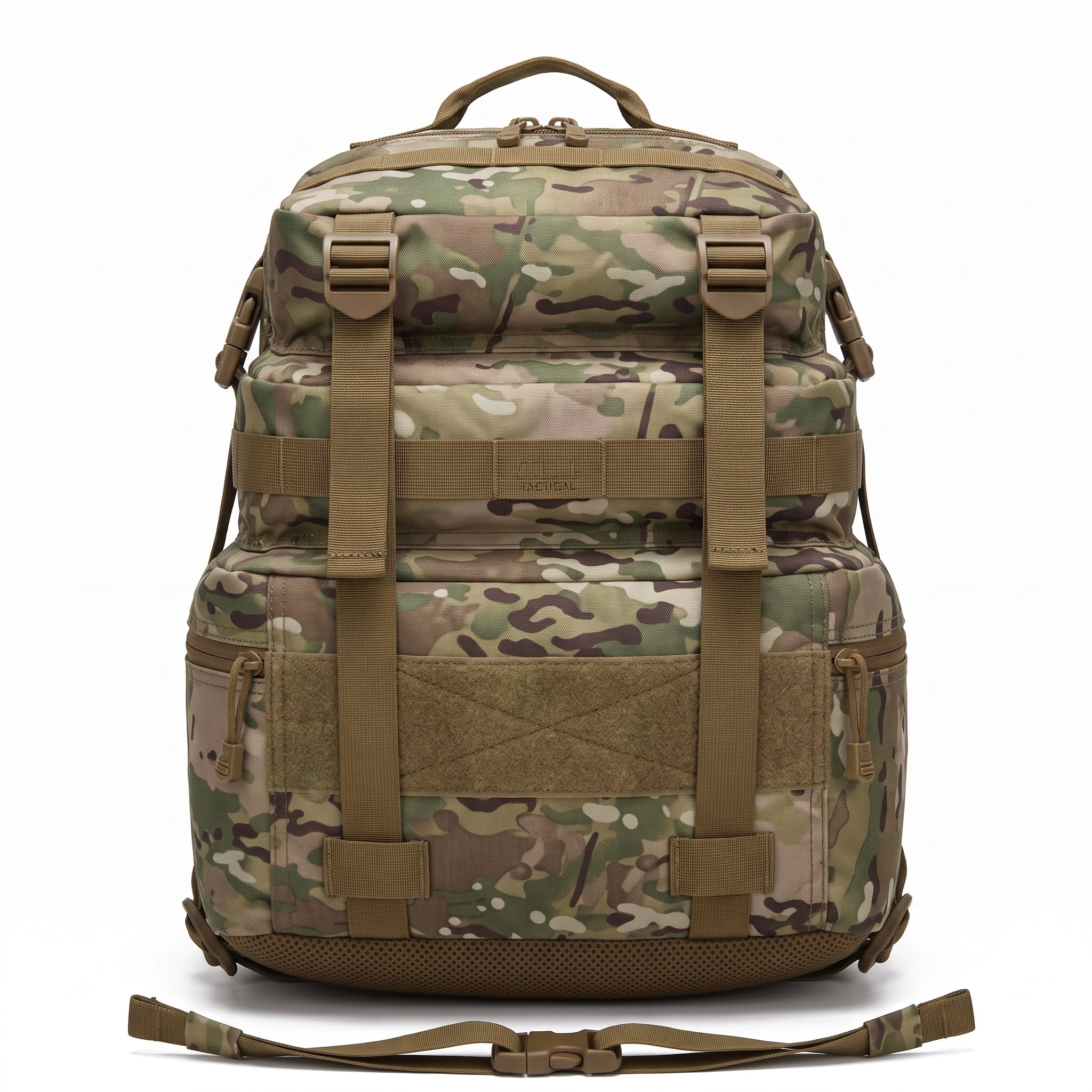Militär Rucksack Multicam Frontansicht mit Klettfläche für Patches