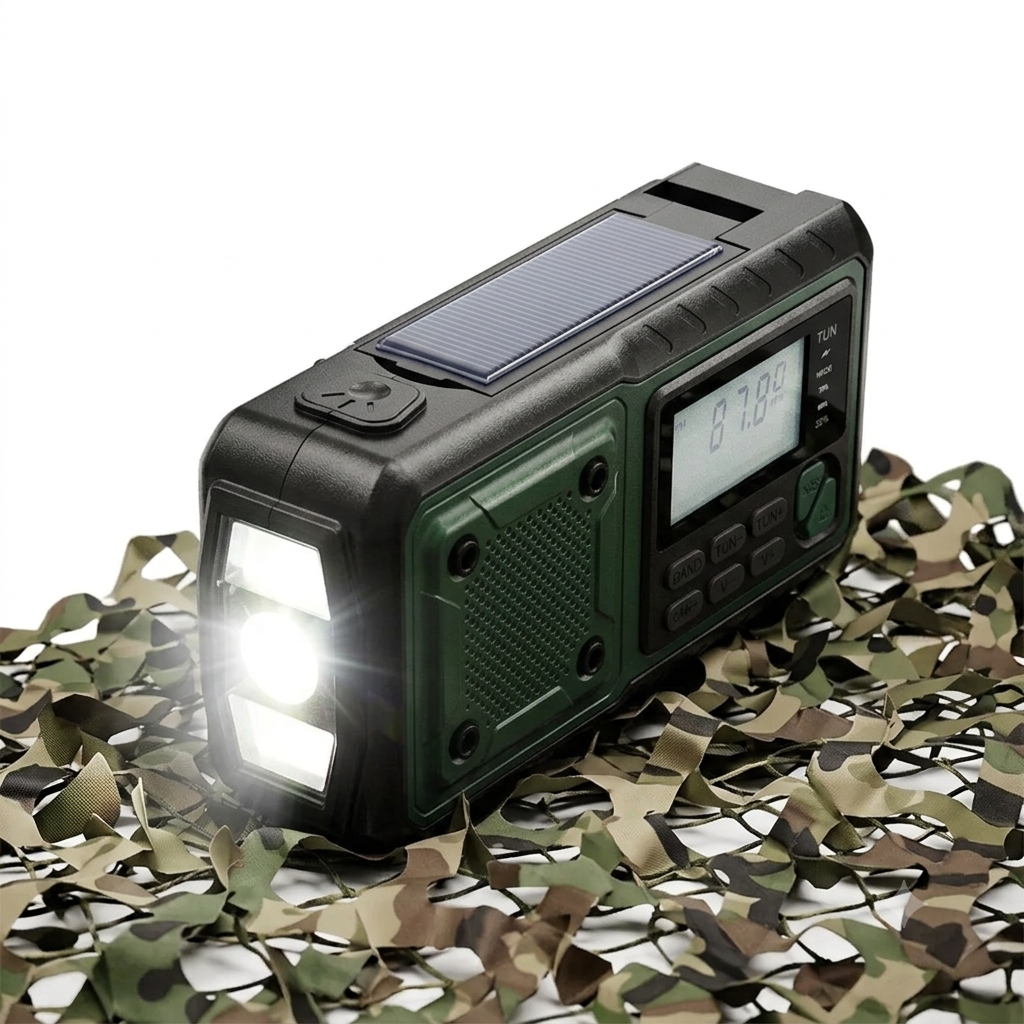 Notfall-Kurbelradio Solar & Powerbank mit Antenne – Army Dropz Armee Shop Schweiz
