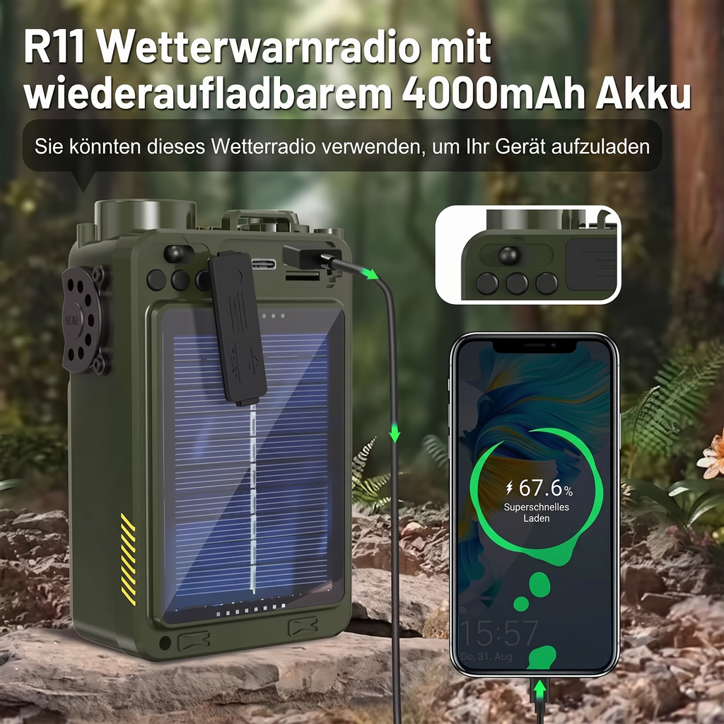 Notfallradio Kurbel & Solar Detailansicht – ArmyDropz