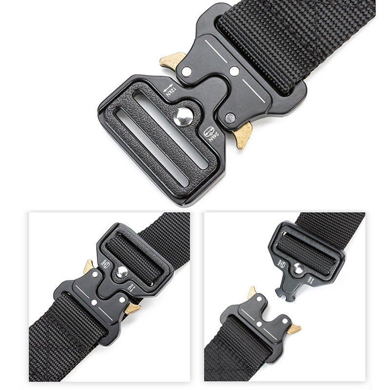 Outdoor Gurt Cobra-Schnalle Metallverschluss Detailansicht – Army Dropz Armee Shop Schweiz