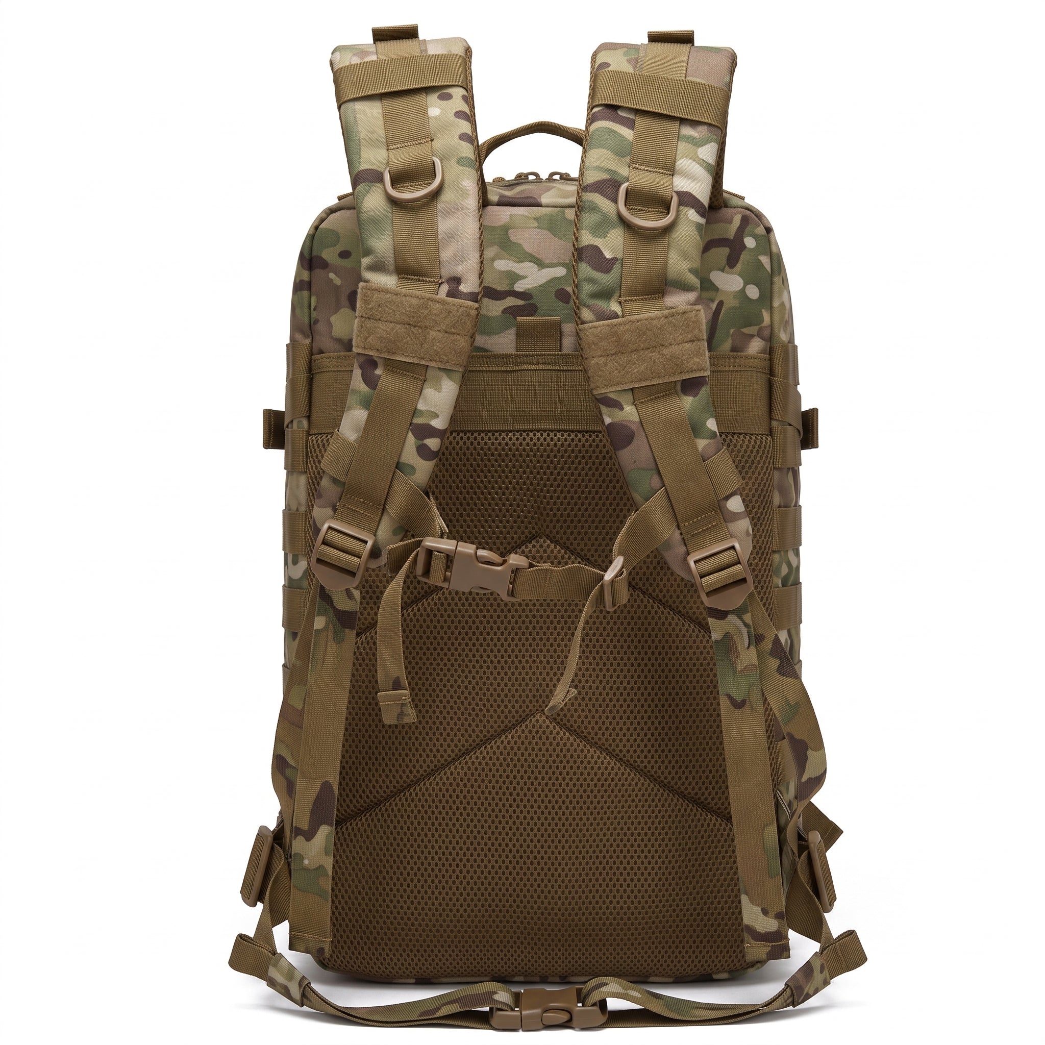 Gepolsterte Schultergurte und Netzrücken des Camo Outdoor Rucksacks