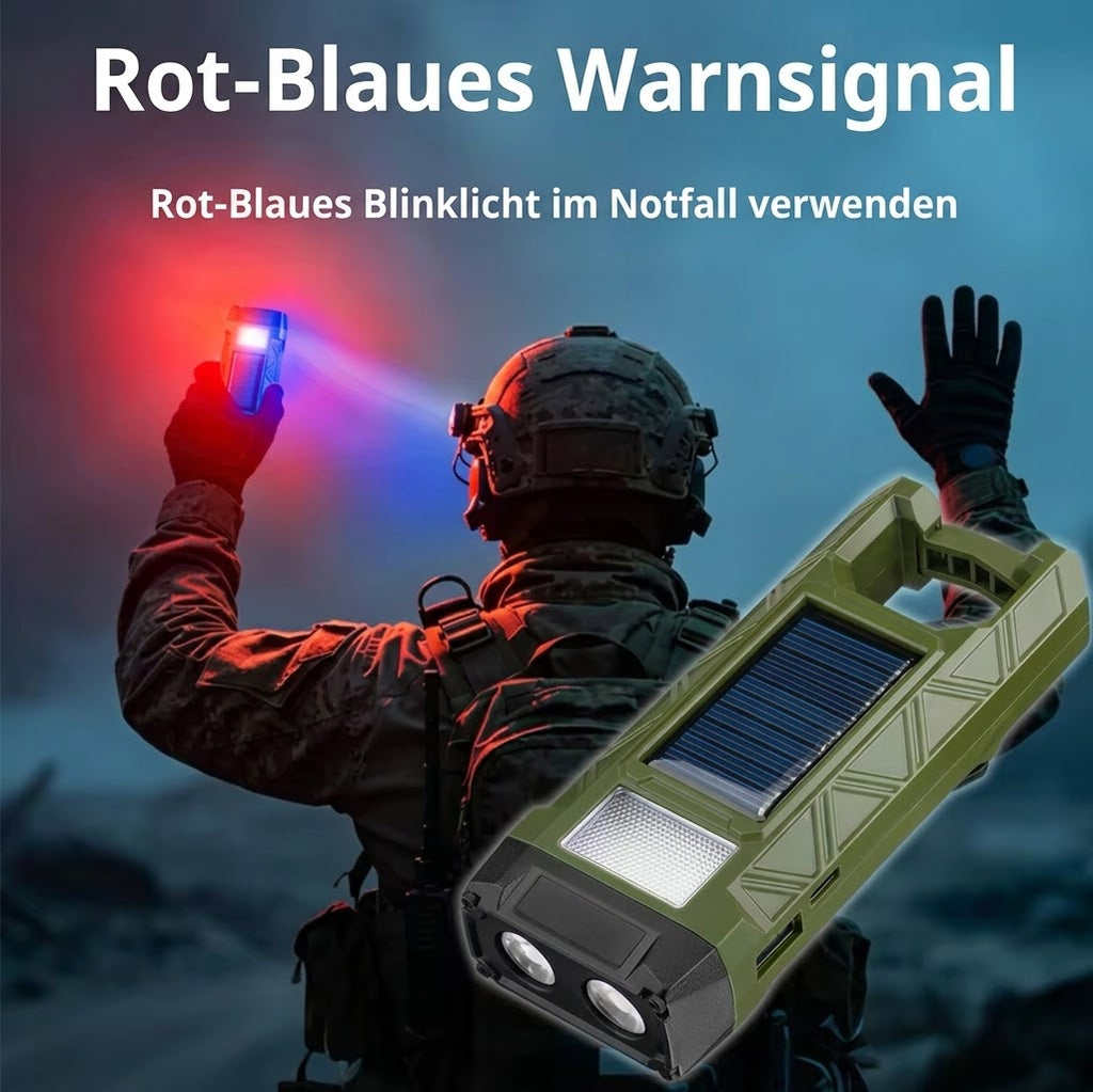 Solar Taschenlampe mit Handkurbel | Survival LED