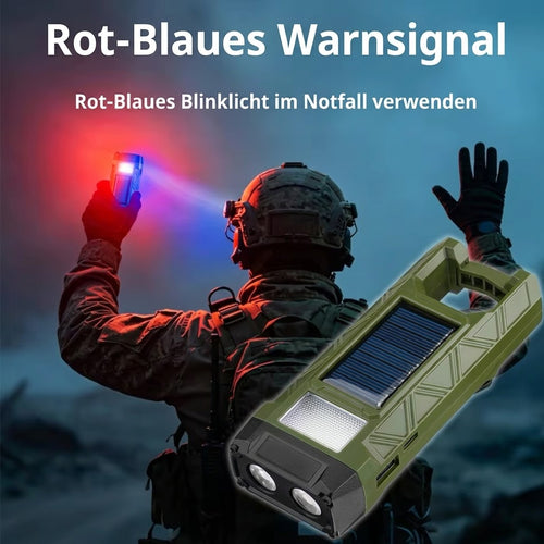 Solar Taschenlampe mit Handkurbel | Survival LED