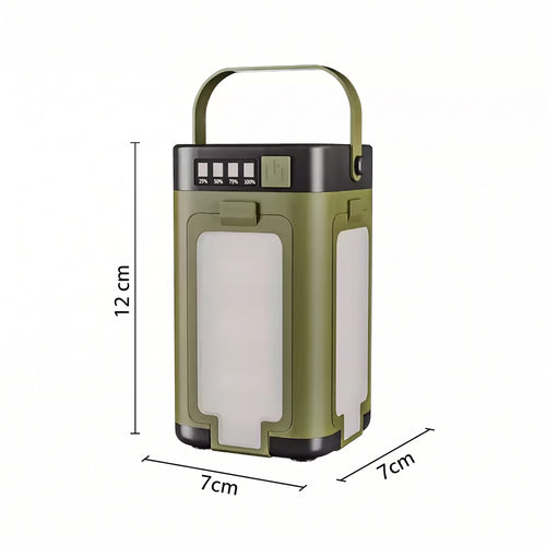 Solar Campinglampe LED mit Massangaben 12 x 7 x 7 cm