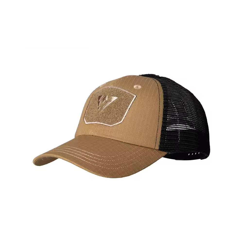 Taktische Kappe COYOTE TAN (Sandbraun) – Militär & Tarnmuster Baseball Cap MESH – ArmyDropz