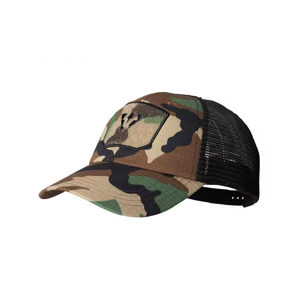 Taktische Kappe WOODLAND (Waldtarnmuster) – Militär & Tarnmuster Baseball Cap MESH – ArmyDropz