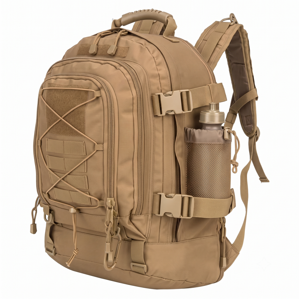 Taktischer Outdoor-Rucksack in Coyote Braun mit MOLLE-System – Army Dropz Armee Shop Schweiz