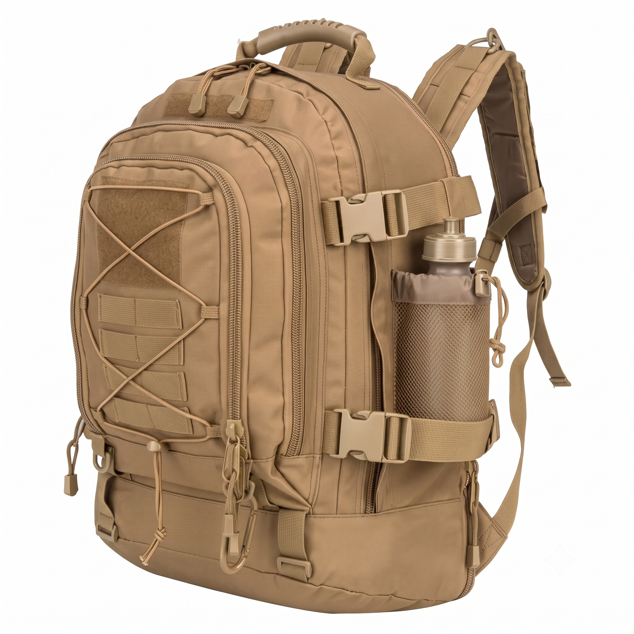 Taktischer Outdoor-Rucksack in Coyote Braun mit MOLLE-System – Army Dropz Armee Shop Schweiz