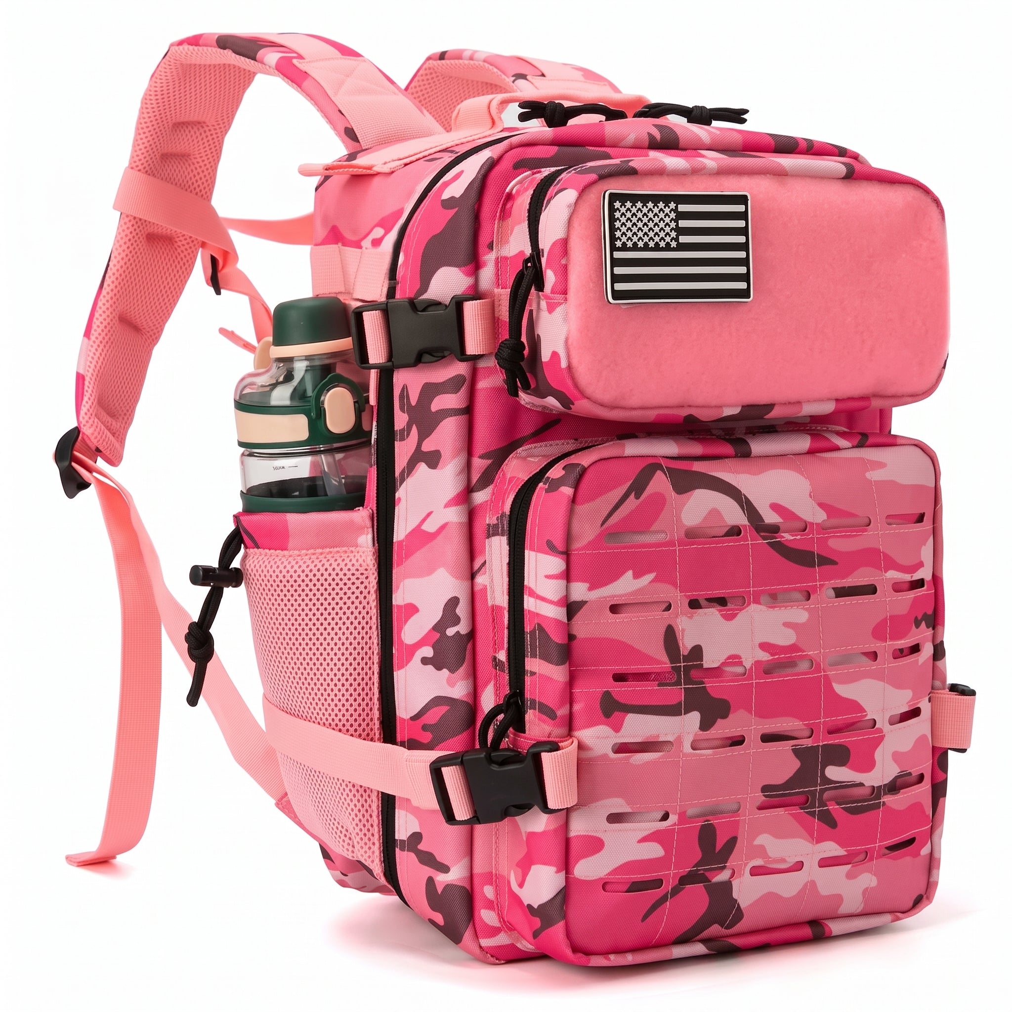 Taktischer Rucksack Damen 25L Pink Camo mit Klettfläche für Patches