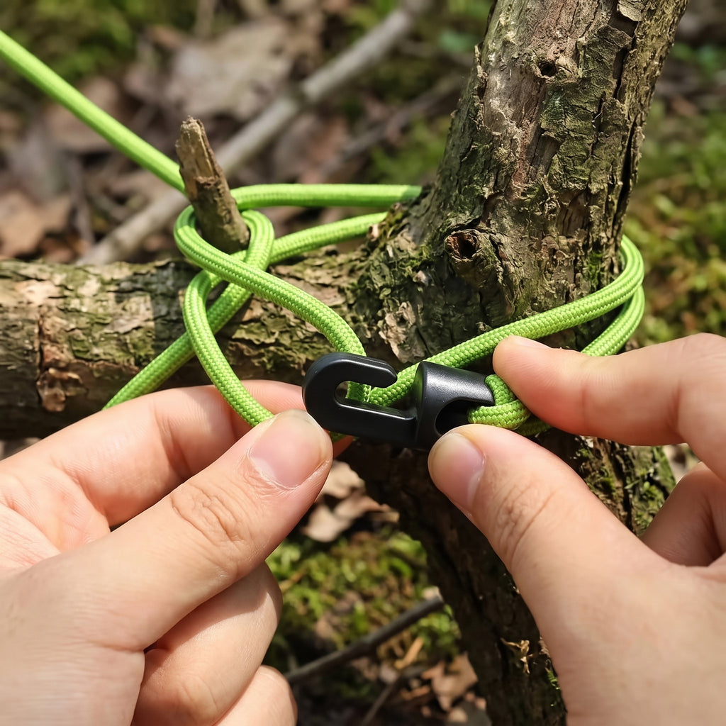 Tarp-Gummispanner mit Haken 25cm grün in der Hand – ArmyDropz Army Shop Schweiz