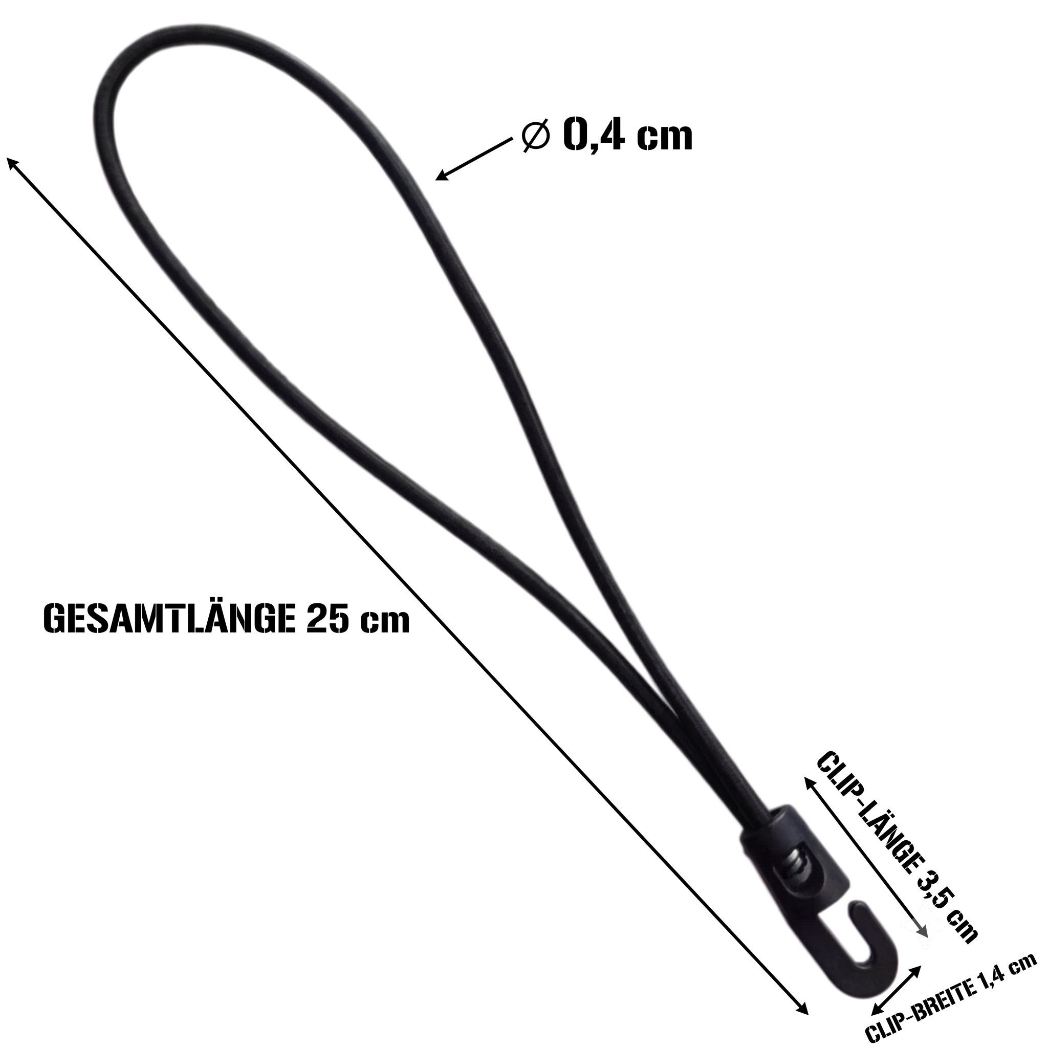 Tarp-Gummispanner mit Haken 25cm schwarz Produktbild – ArmyDropz Army Shop Schweiz
