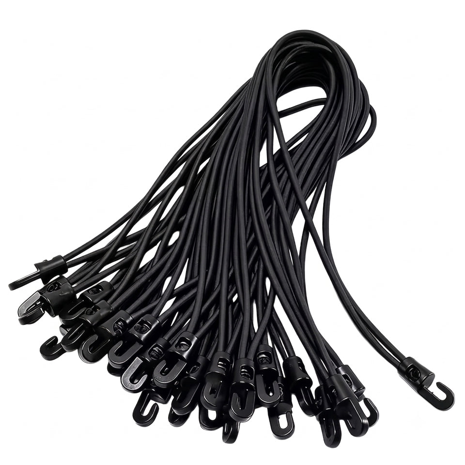 Tarp-Gummispanner mit Haken 25cm schwarz Bündel – ArmyDropz Army Shop Schweiz